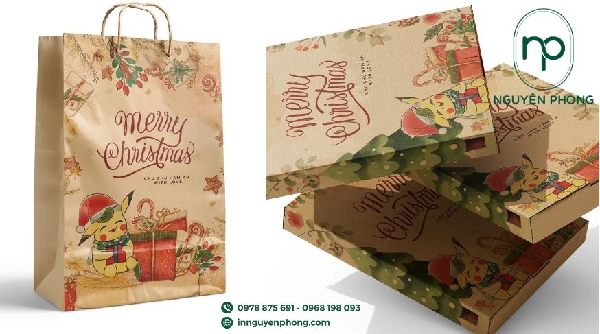 Mẫu túi giấy đựng bánh kẹo chất kraft 